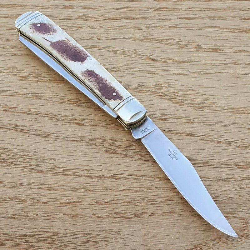 Rough Ryder Trapper Pocket Knife Stainless Steel Clip/Spey Blades Brown Bone Handle 1406 -Rough Ryder - Survivor Hand Precision Knives & Outdoor Gear Store