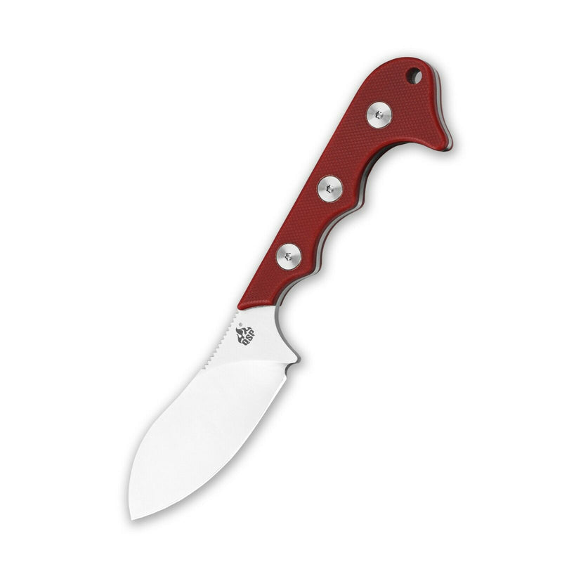 QSP Knife Neckmuk Neck Fixed Knife 2.88" D2 Tool Steel Blade Red G10 Handle 125G -QSP Knife - Survivor Hand Precision Knives & Outdoor Gear Store