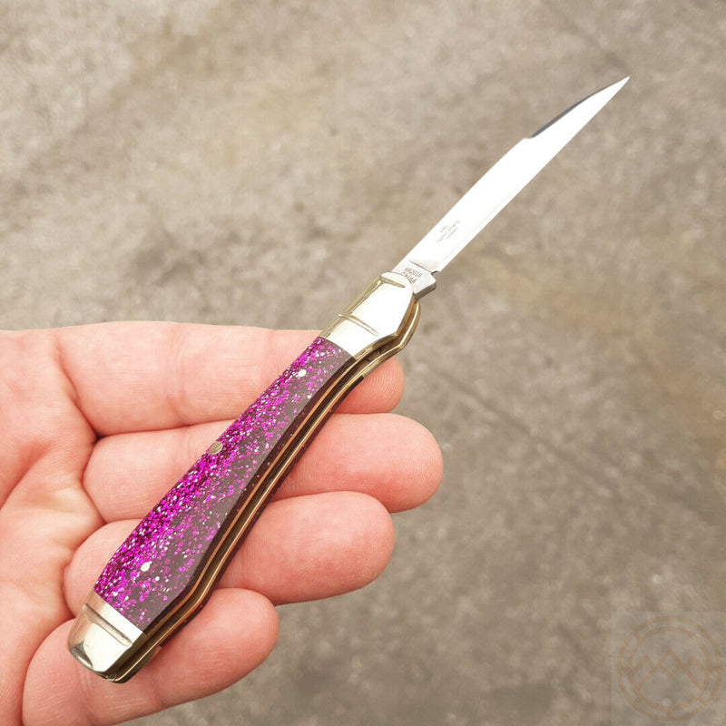 Rough Ryder Sparkle Folding Knife Stainless Steel Blade Purple Glitter Acrylic Handle 2019 -Rough Ryder - Survivor Hand Precision Knives & Outdoor Gear Store