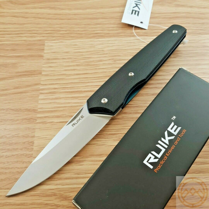 RUIKE P848 Linerlock Folding Knife 3.5" 14C28N Steel Drop Point Blade Black G10 Handle EP848B -RUIKE - Survivor Hand Precision Knives & Outdoor Gear Store