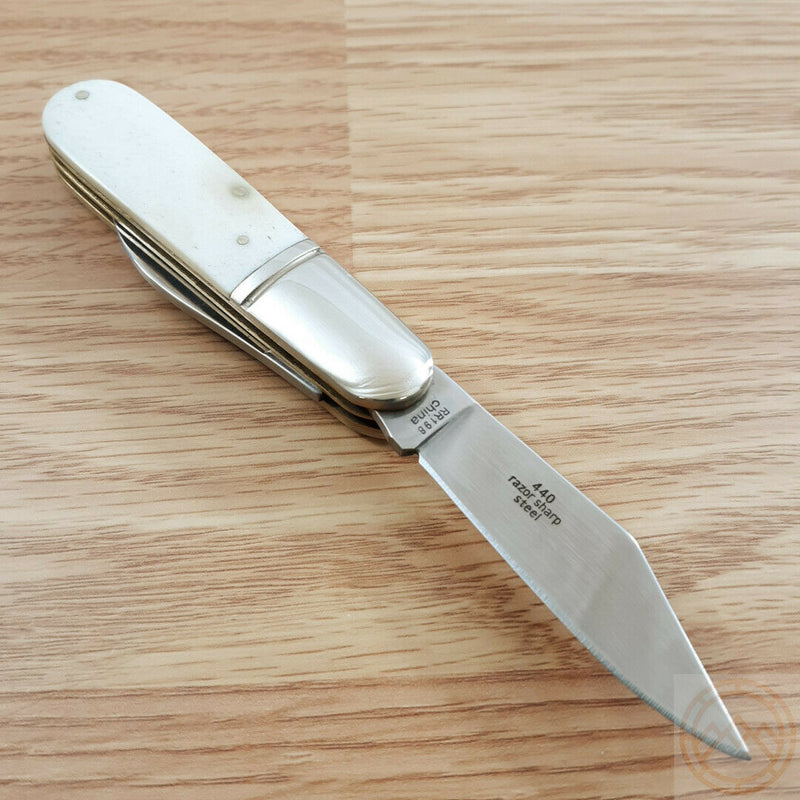 Rough Ryder Barlow Pocket Knife Stainless Steel Blades White Smooth Bone Handle 198 -Rough Ryder - Survivor Hand Precision Knives & Outdoor Gear Store