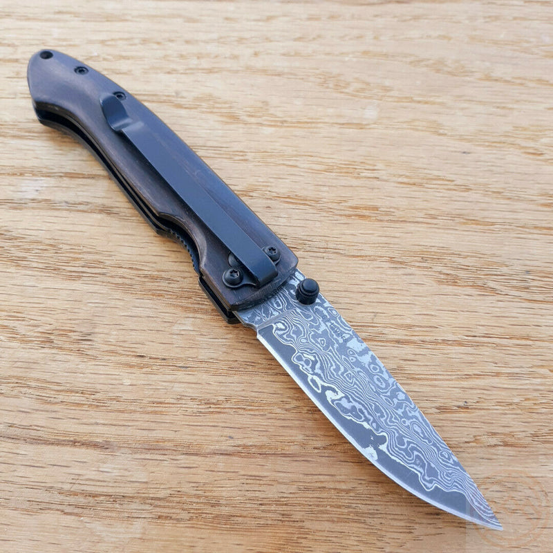 Boker Plus Gent II Linerlock Folding Knife 2.63" Damascus Steel Blade Ebony Wood Handle P01BO102DAM -Boker Plus - Survivor Hand Precision Knives & Outdoor Gear Store