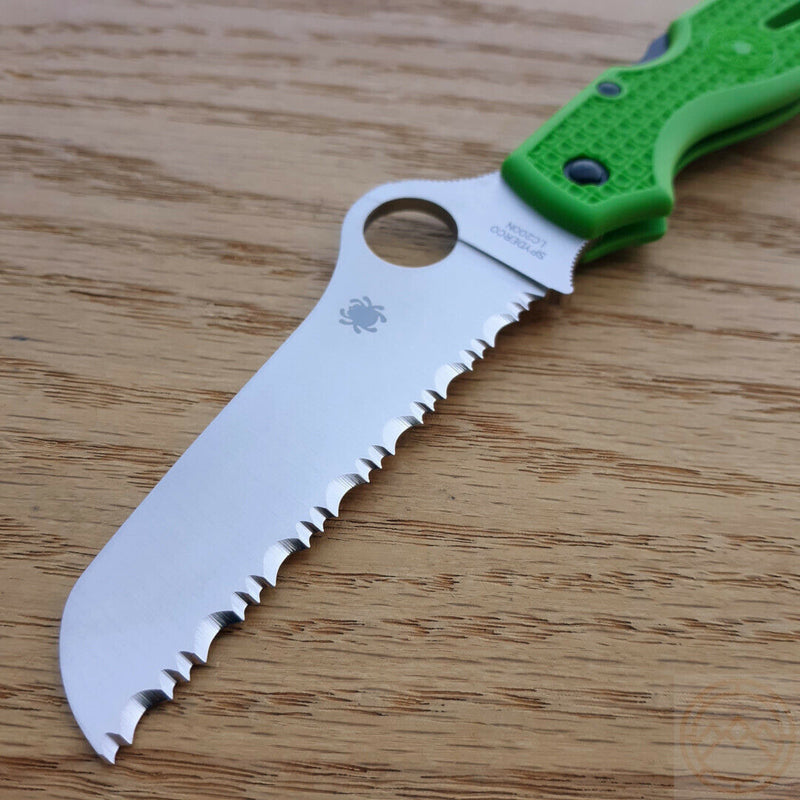 Spyderco Atlantic Salt Lockback Folding Knife 3.63" LC 200 N Tool Steel Blade Green Bi-Directional Texture FRN Handle 89FSGR -Spyderco - Survivor Hand Precision Knives & Outdoor Gear Store