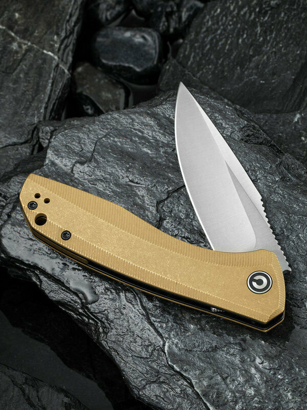 Civivi Baklash Linerlock Folding Knife 3.5" 154CM Steel Blade Brass Handle C801J -Civivi - Survivor Hand Precision Knives & Outdoor Gear Store