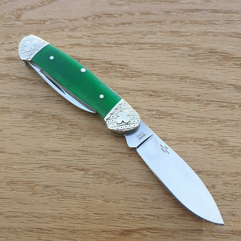 Rough Ryder Canoe Pocket Knife Stainless Steel Blades Green Smooth Bone Handle 1062 -Rough Ryder - Survivor Hand Precision Knives & Outdoor Gear Store