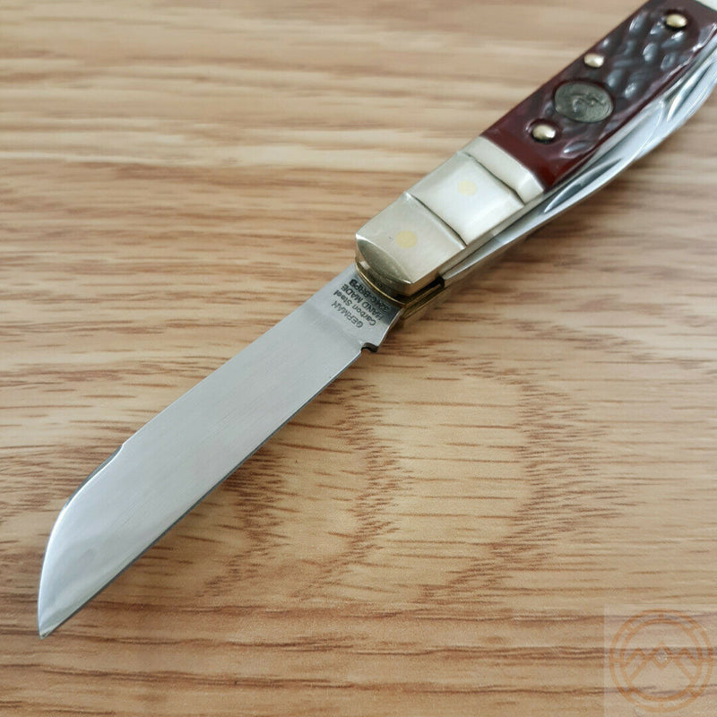 Hen & Rooster Congress Pocket Knife Carbon Steel Blades Brown Pick Bone Handle 324CBRPB -Hen & Rooster - Survivor Hand Precision Knives & Outdoor Gear Store