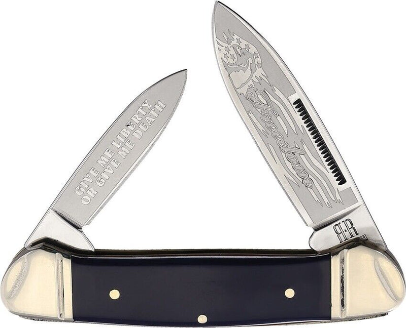 Rough Ryder Patriot Canoe Pocket Knife Stainless Steel Blades Navy Synthetic Handle 2029 -Rough Ryder - Survivor Hand Precision Knives & Outdoor Gear Store