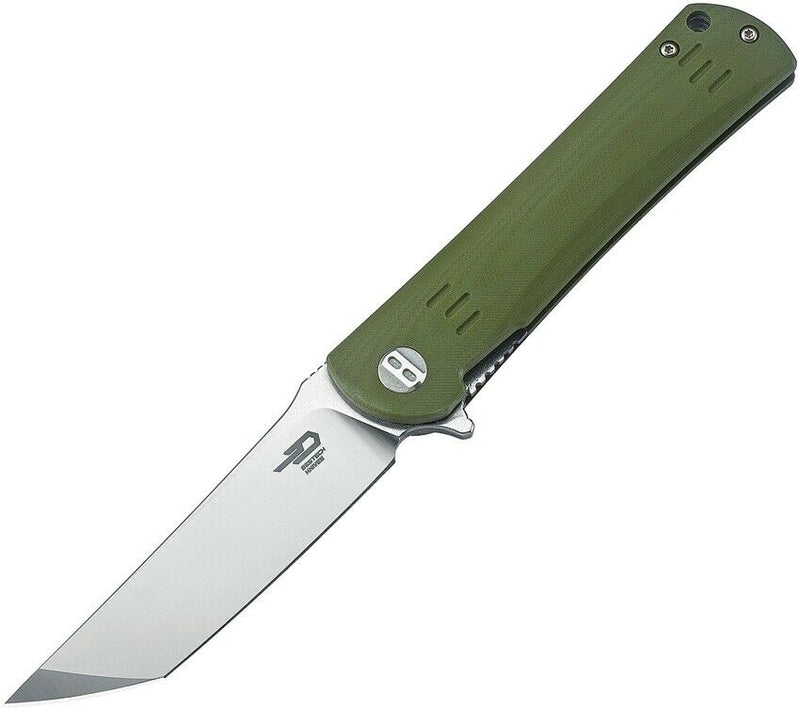 Bestech Kendo Linerlock Folding Knife 3.75" D2 Tool Steel Tanto Blade Green G10 Handle G06B1 -Bestech Knives - Survivor Hand Precision Knives & Outdoor Gear Store