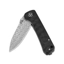 QSP Knife Hawk Folding Knife 3.25" Damascus Steel Blade Carbon Fiber Handle 131A -QSP Knife - Survivor Hand Precision Knives & Outdoor Gear Store
