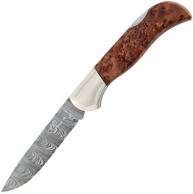 Fox Radica Lockback Folding Knife 3.25" Damascus Steel Blade Burl Wood Handle 500D -Fox - Survivor Hand Precision Knives & Outdoor Gear Store