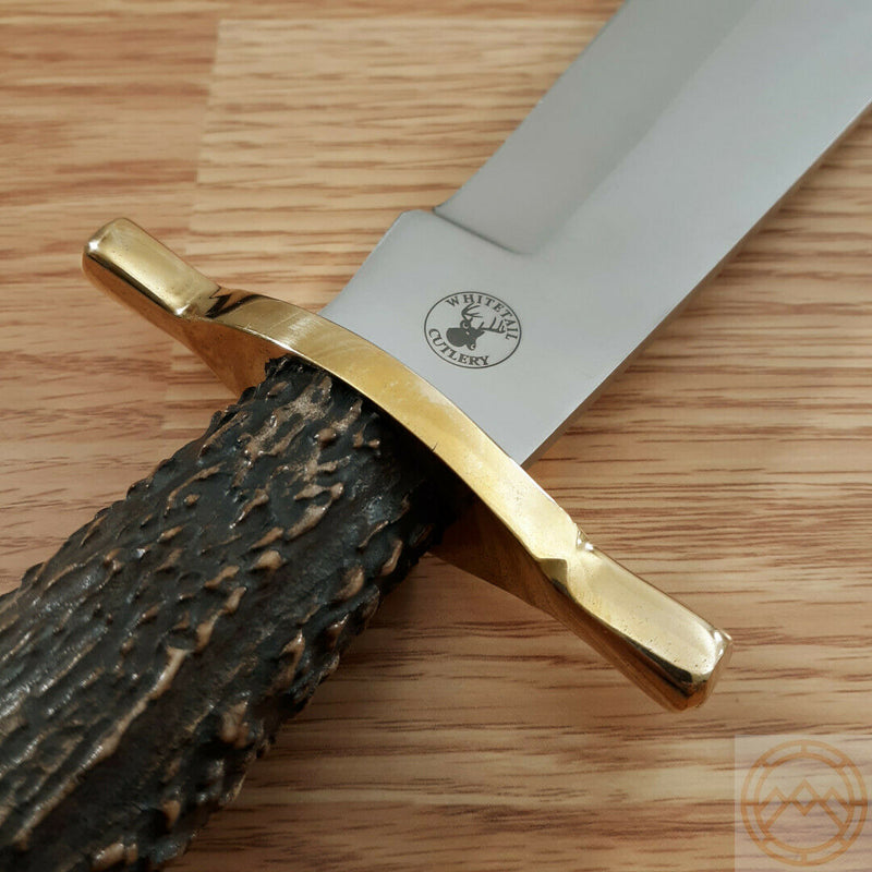Frost Cutlery Whitetail Bowie Fixed Knife 9.5" Stainless Steel/Clip Point Blade Elk Stag Handle T005 -Frost Cutlery - Survivor Hand Precision Knives & Outdoor Gear Store