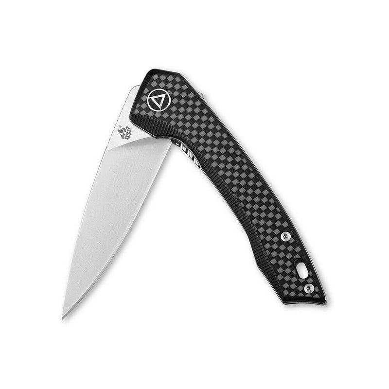 QSP Knife Leopard Folding Knife 3" 14C28N Steel Blade Black Carbon Fiber Handle 135A -QSP Knife - Survivor Hand Precision Knives & Outdoor Gear Store