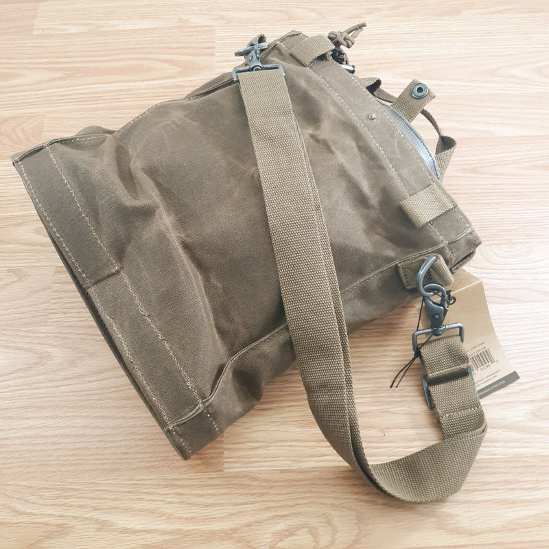 Barebones Living Foraging Bag Dark Khaki 12.5" x 4" x 13" Waterproof/Solid Canvas/Mesh Liner Waxed Cotton Construction RE099 -Barebones Living - Survivor Hand Precision Knives & Outdoor Gear Store