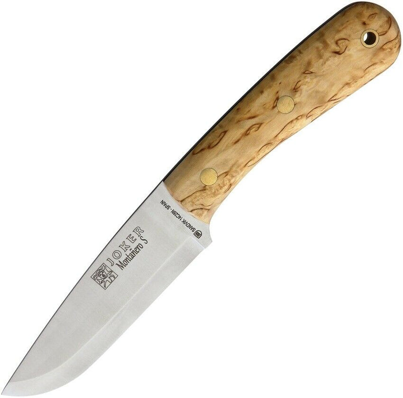 Joker Montanero Fixed Knife 4.5" 14C28N Sandvik Steel Full Tang Blade Curly Birch Handle RCL135 -Joker - Survivor Hand Precision Knives & Outdoor Gear Store