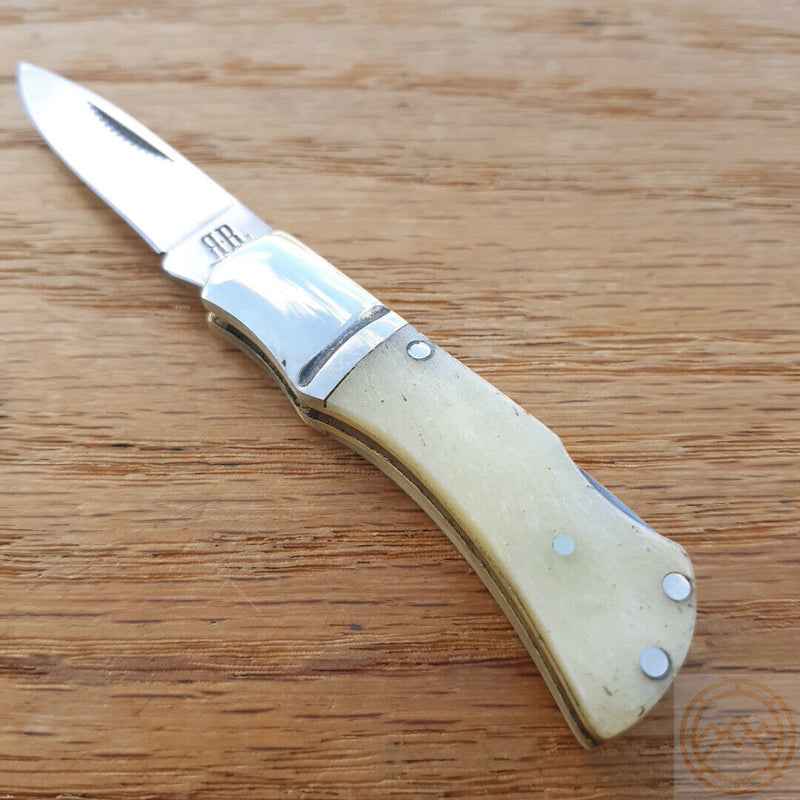 Rough Ryder Little Mustang Folding Knife 1.5" 440 Steel Blade White Bone Handle 1296 -Rough Ryder - Survivor Hand Precision Knives & Outdoor Gear Store