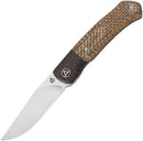 QSP Knife Gannet Folding Knife 3.38" 154CM Steel Blade Brown Micarta Handle 137B -QSP Knife - Survivor Hand Precision Knives & Outdoor Gear Store