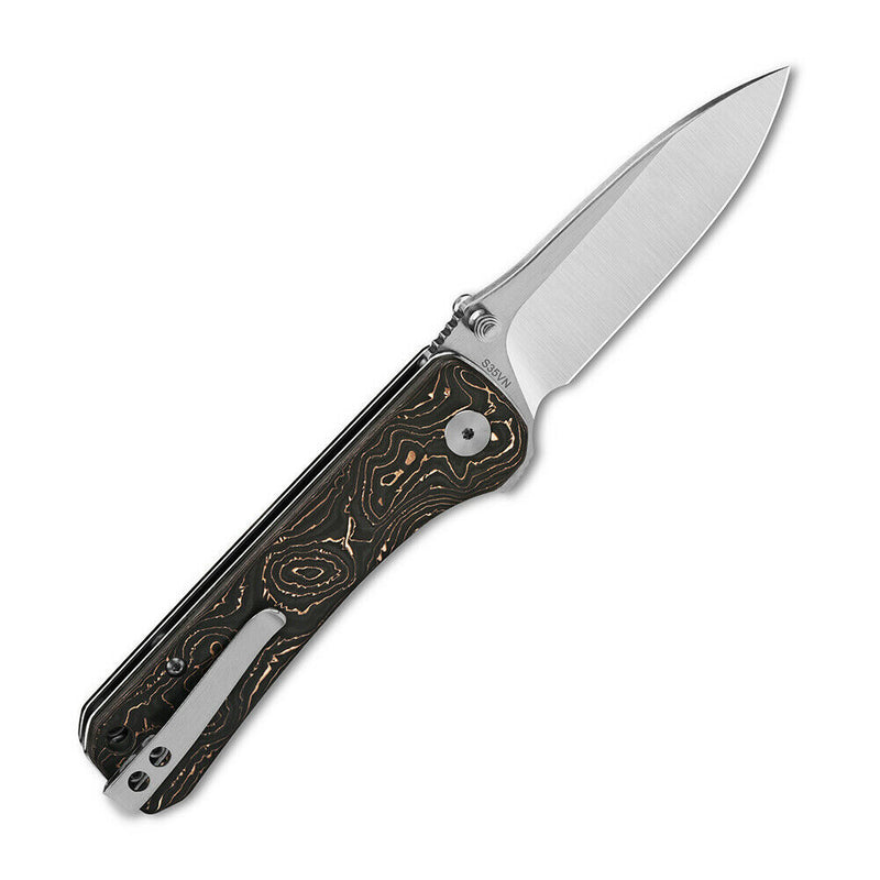 QSP Knife Folding Knife 3.25" S35VN Steel Blade Copper Foil Carbon Fiber Handle 131T -QSP Knife - Survivor Hand Precision Knives & Outdoor Gear Store