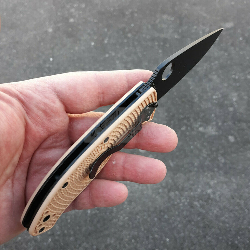 Spyderco Tenacious LWT Tan Folding Knife 3.38" 8Cr13MoV Steel Blade FRN Handle 122PTNBK -Spyderco - Survivor Hand Precision Knives & Outdoor Gear Store