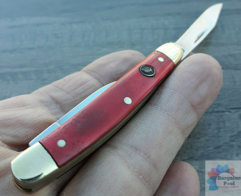 Hen & Rooster Pen Pocket Knife Stainless Steel Blades Red Smooth Bone Handle 302RSB -Hen & Rooster - Survivor Hand Precision Knives & Outdoor Gear Store