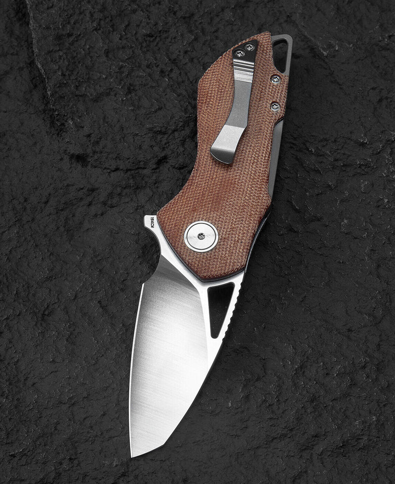 Bestech Knives Riverstone Folding Knife 2.5" 154CM Steel Blade Natural Canvas Micarta Handle KL03E -Bestech Knives - Survivor Hand Precision Knives & Outdoor Gear Store