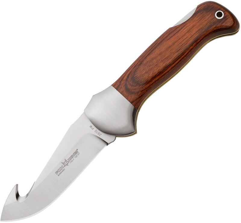 Fox Skinner Fixed Knife 3.75" 12C27 Sandvik Steel Guthook Blade Pakkawood Handle 2610PW -Fox - Survivor Hand Precision Knives & Outdoor Gear Store