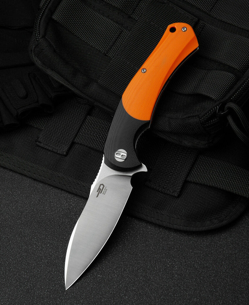 Bestech Knives Penguin Liner Folding Knife 3.63" D2 Tool Steel Blade Black / Orange G10 Handle G32C -Bestech Knives - Survivor Hand Precision Knives & Outdoor Gear Store