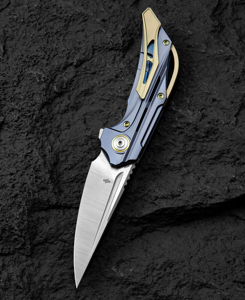 Bestech Knives Vigil Folding Knife 3.25" Bohler M390 Steel Blade Blue Titanium Handle T2201B -Bestech Knives - Survivor Hand Precision Knives & Outdoor Gear Store