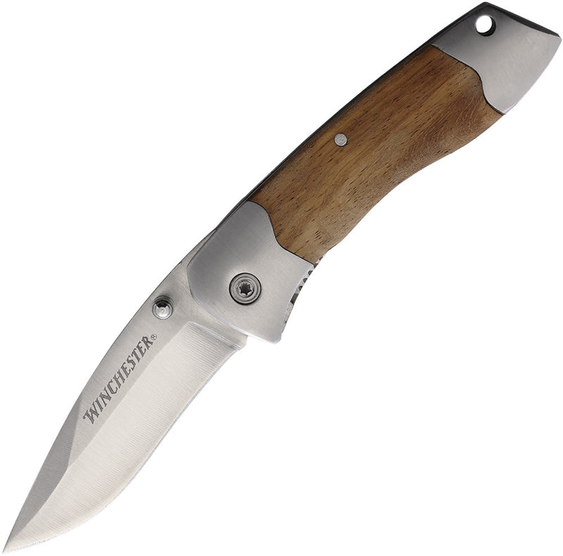 Winchester Linerlock Folding Knife 2.75" Satin Finish Stainless Steel Blade Wood Handle 31000306 -Winchester - Survivor Hand Precision Knives & Outdoor Gear Store