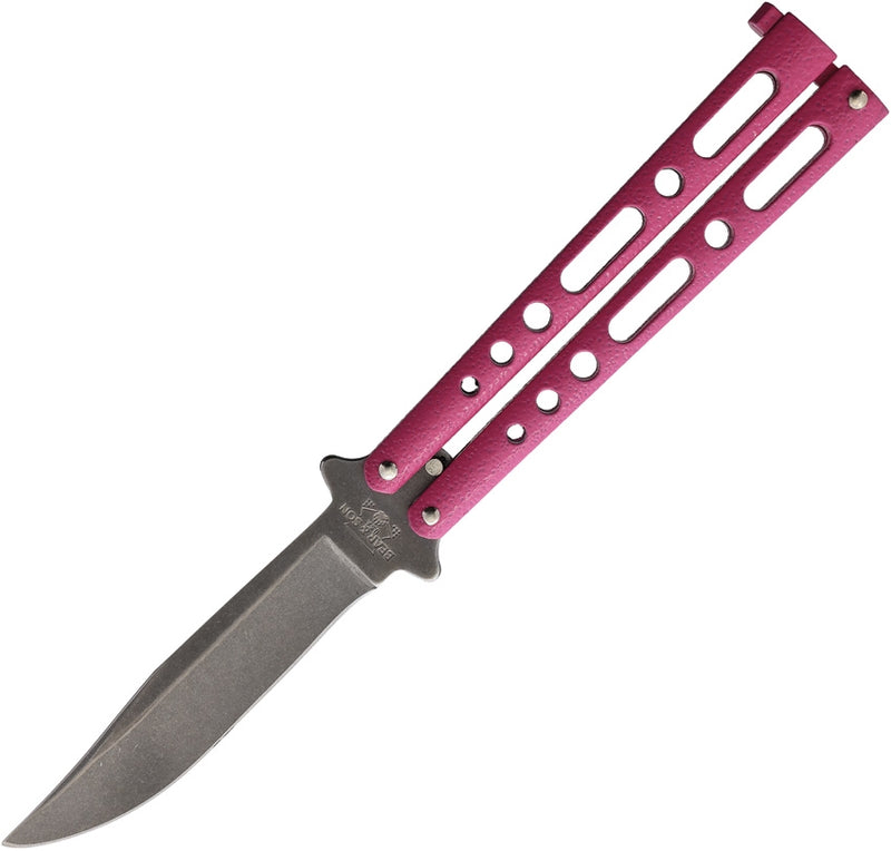Bear & Son Butterfly Folding Knife 4" Stainless Steel Clip Point Blade Pink Zinc Handle 117PKSW -Bear & Son - Survivor Hand Precision Knives & Outdoor Gear Store