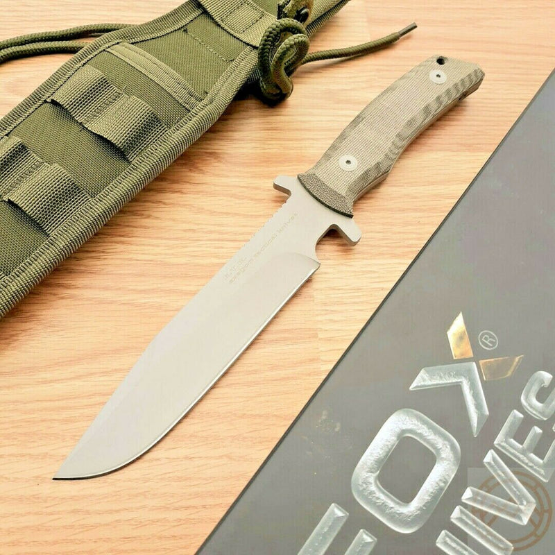 Fox E.T.K. Exagon Fixed Knife 6.75" 440C Steel Blade Green Canvas Micarta Handle 1663TK -Fox - Survivor Hand Precision Knives & Outdoor Gear Store