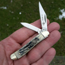 Frost Cutlery Peanut Pocket Knife Satin Finish Stainless Steel Blades Gray Bone Handle W107GY20 -Frost Cutlery - Survivor Hand Precision Knives & Outdoor Gear Store