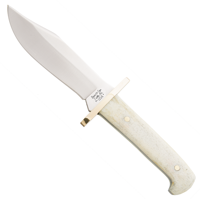 Bear & Son Baby Bowie Fixed Knife 3.25" Stainless Steel Blade White Smooth Bone Handle WSB0012 -Bear & Son - Survivor Hand Precision Knives & Outdoor Gear Store