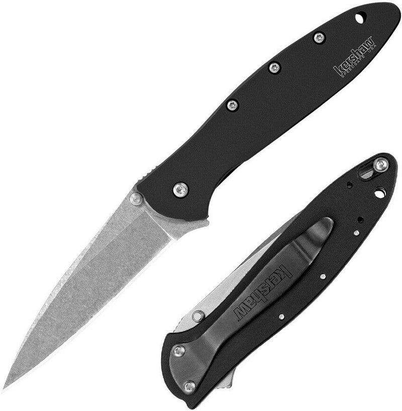 Kershaw Leek Linerlock Folding Knife 3" 14C28N Steel Blade Black Aluminum Handle 1660SWBLK -Kershaw - Survivor Hand Precision Knives & Outdoor Gear Store