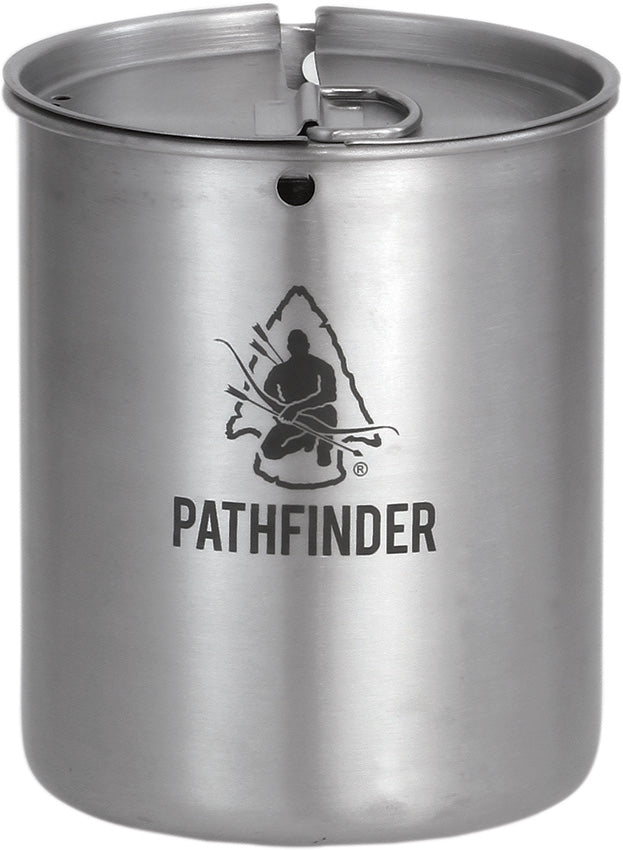 Pathfinder Cup and Lid Set 25oz Capacity Dimensions 4.5" x 3.75" Stainless Construction 009 -Pathfinder - Survivor Hand Precision Knives & Outdoor Gear Store