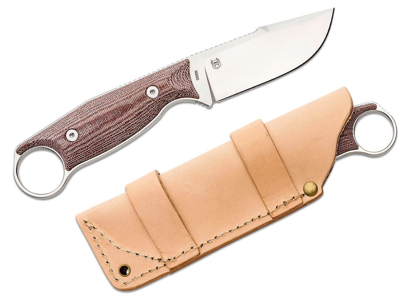 Real Steel Furrier Harpoon Fixed Knife 2.99" N690 Steel Full Tang Blade Burgundy Micarta Handle 3612RM -Real Steel - Survivor Hand Precision Knives & Outdoor Gear Store