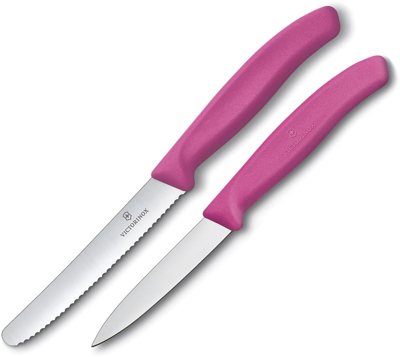 Victorinox Steak/Paring Set Kitchen Knife Stainless Steel Blades Pink Polypropylene Handle 67836L115X2 -Victorinox - Survivor Hand Precision Knives & Outdoor Gear Store