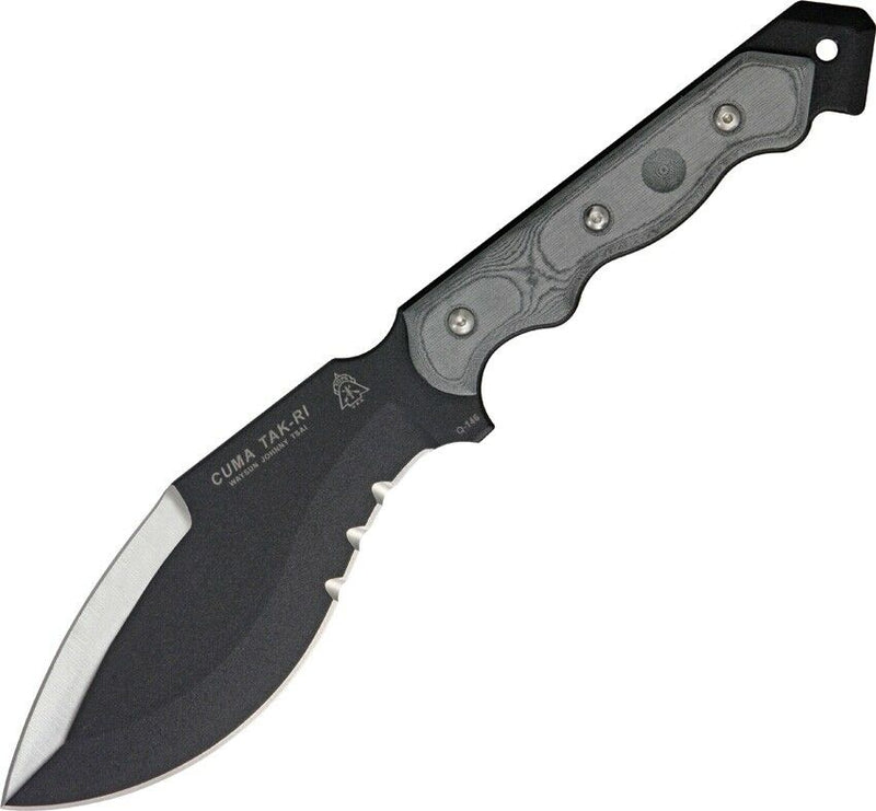 TOPS CUMA TAK-RI Fixed Knife 7" 1095HC Steel Full Tang Blade Gray Micarta Handle CUMATK02 -TOPS - Survivor Hand Precision Knives & Outdoor Gear Store