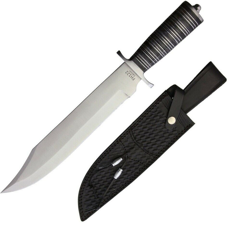 Fox-N-Hound Fixed Knife 11" Stainless Steel Bowie Blade Black Pakkawood Handle 122 -Fox-N-Hound - Survivor Hand Precision Knives & Outdoor Gear Store