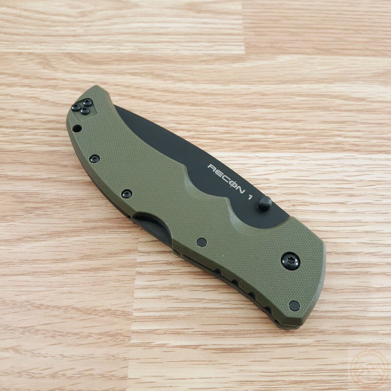 Cold Steel Recon 1 Lock Folding Knife 4" CPM S35VN Steel Spear Point Blade OD Green G10 Handle 27BSODBK -Cold Steel - Survivor Hand Precision Knives & Outdoor Gear Store