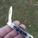 Frost Cutlery Peanut Pocket Knife Satin Finish Stainless Steel Blades Gray Bone Handle W107GY20 -Frost Cutlery - Survivor Hand Precision Knives & Outdoor Gear Store