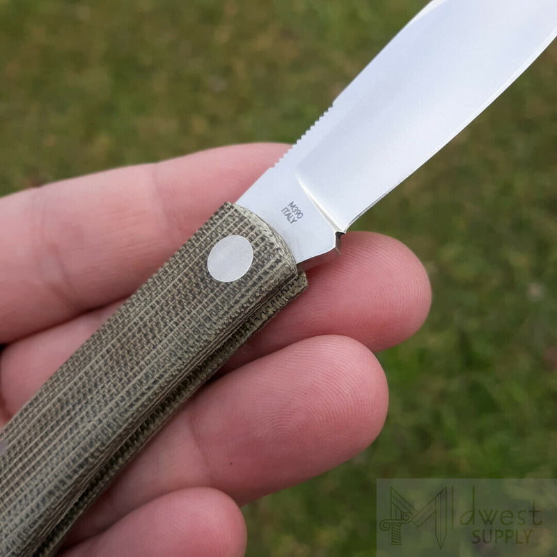 Fox Livri Slip Joint Folding Knife 2.75" Bohler M390 Steel Blade Green Micarta Handle 273 -Fox - Survivor Hand Precision Knives & Outdoor Gear Store