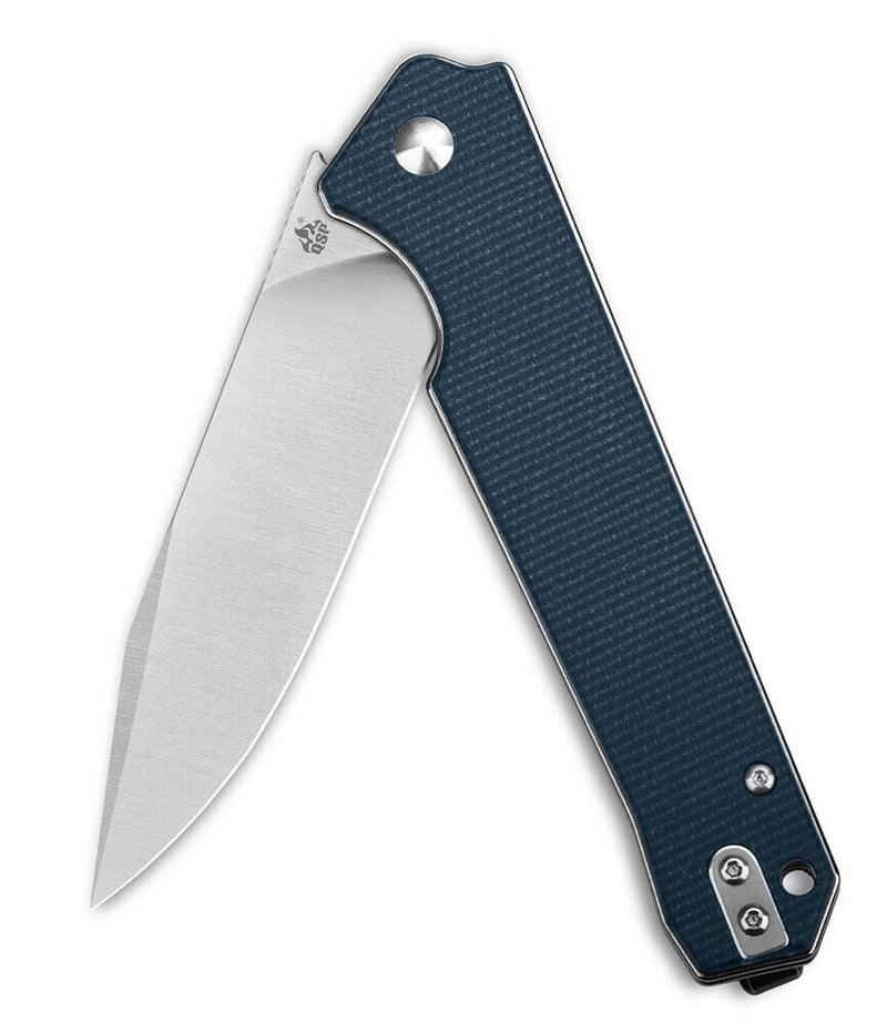 QSP Knife Mamba Linerlock Folding Knife 3.5" D2 Tool Steel Blade Blue Linen Micarta Handle 111H1 -QSP Knife - Survivor Hand Precision Knives & Outdoor Gear Store