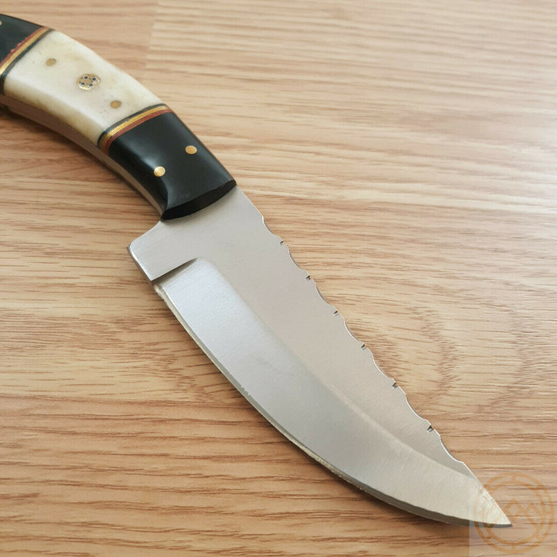 Frost Cutlery Cloud Hunter Fixed Knife 4" Stainless Steel Blade White Bone/Buffalo Horn Handle W676BHWSB -Frost Cutlery - Survivor Hand Precision Knives & Outdoor Gear Store