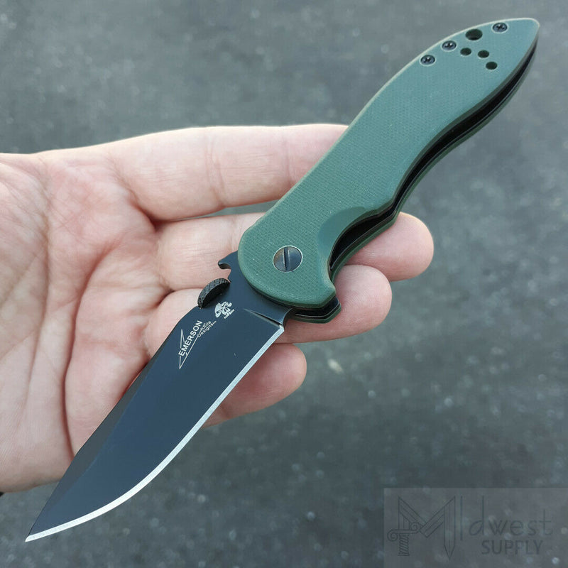 Kershaw Emerson CQC-5K Folding Knife 3" 8Cr13MoV Steel Blade Green G10 Handle 6074OLBLK -Kershaw - Survivor Hand Precision Knives & Outdoor Gear Store