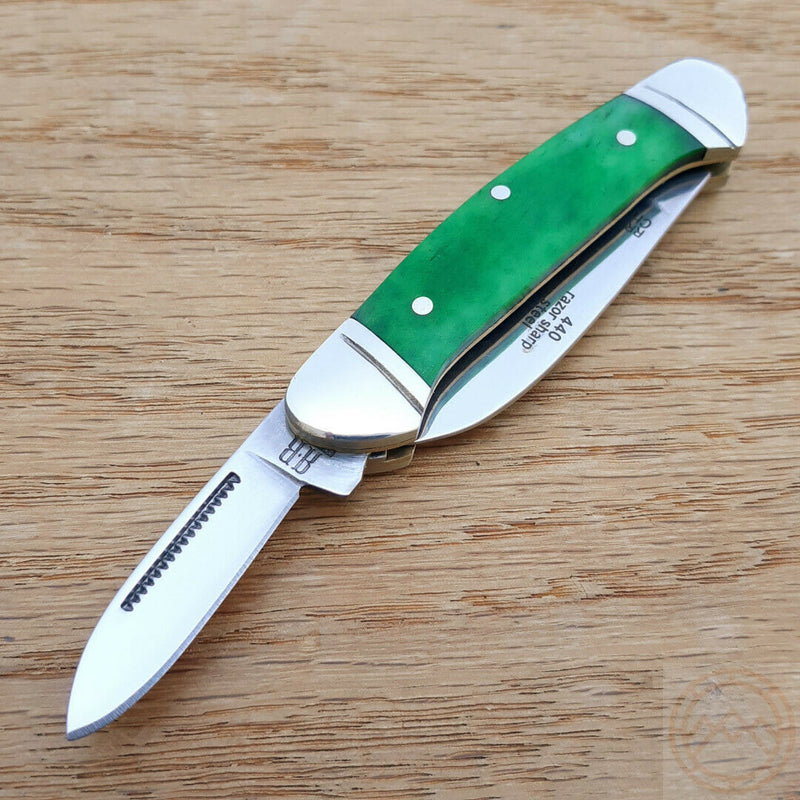 Rough Ryder Mini Canoe Pocket Knife Stainless Blades Green Smooth Bone Handle 057 -Rough Ryder - Survivor Hand Precision Knives & Outdoor Gear Store