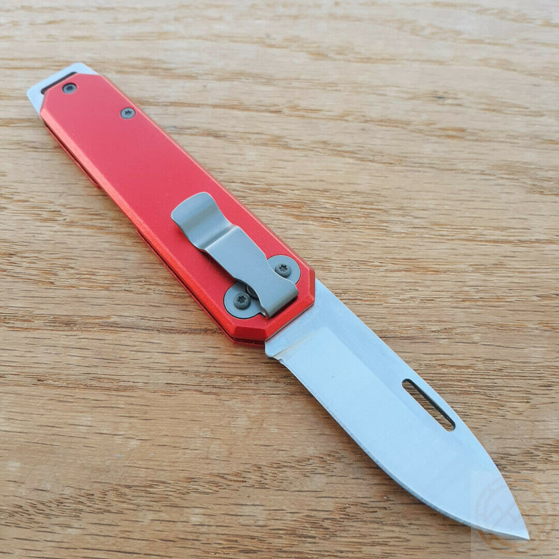 Bear & Son Large Slip Joint Folding Knife 2.38" High Carbon Steel Blade Red Aluminum Handle 110RD -Bear & Son - Survivor Hand Precision Knives & Outdoor Gear Store