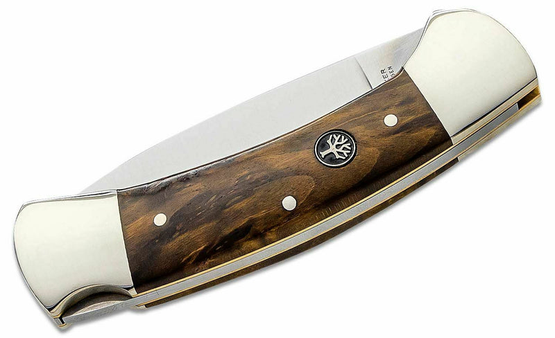 Boker 3000 Lockback Folding Knife 3.31" 440C Steel Blade Curly Birch Wood Handle 117100 -Boker - Survivor Hand Precision Knives & Outdoor Gear Store