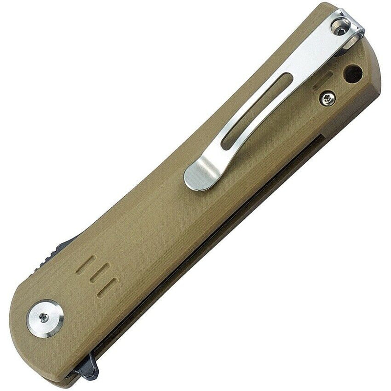 Bestech Kendo Linerlock Folding Knife 3.75" D2 Tool Steel Tanto Blade Tan G10 Handle G06C2 -Bestech Knives - Survivor Hand Precision Knives & Outdoor Gear Store