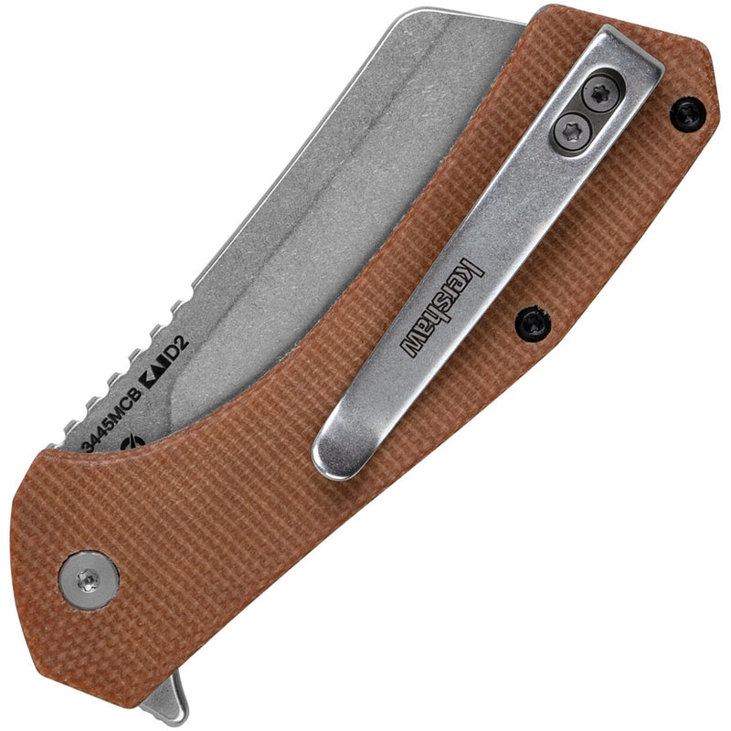 Kershaw Static Linerlock Folding Knife 2.88" D2 Tool Steel Blade Micarta Handle 3445MCB -Kershaw - Survivor Hand Precision Knives & Outdoor Gear Store