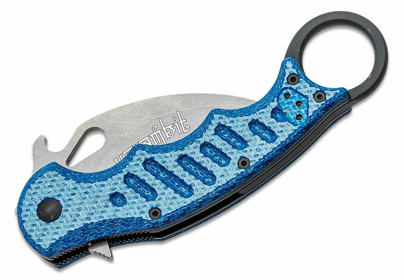 Fox Karambit Folding Knife 3" N690 Steel Blade Blue G10 / Carbon Fiber Handle 479BLTSW -Fox - Survivor Hand Precision Knives & Outdoor Gear Store